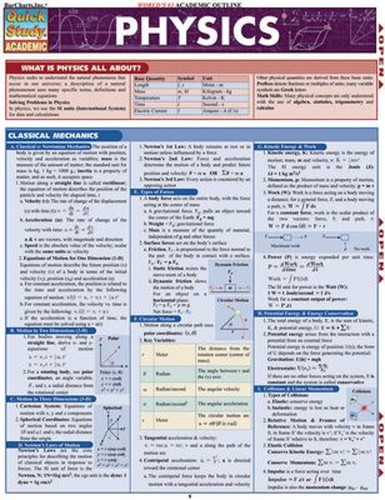 Physics laminated quickstudy - :,